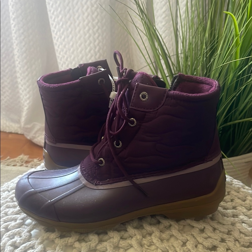 Sperry Plum Lace-Up Boots